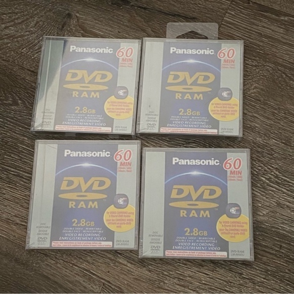 Panasonic DVD Ram 2.8 GB Lot Of Four‎ New 60 Minutes Videos Recording